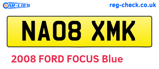 NA08XMK are the vehicle registration plates.