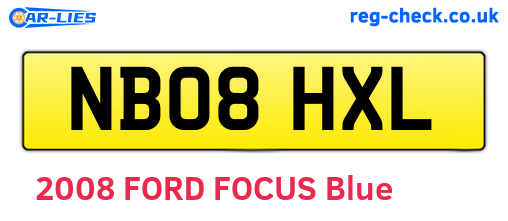 NB08HXL are the vehicle registration plates.