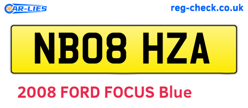 NB08HZA are the vehicle registration plates.