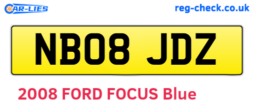 NB08JDZ are the vehicle registration plates.