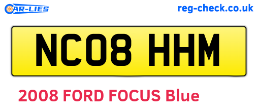 NC08HHM are the vehicle registration plates.