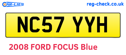 NC57YYH are the vehicle registration plates.