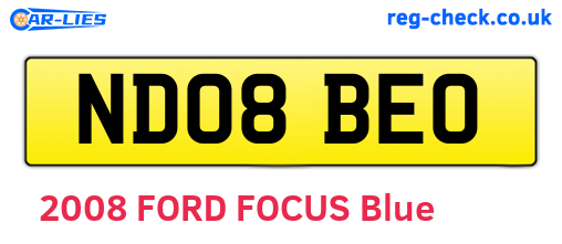 ND08BEO are the vehicle registration plates.