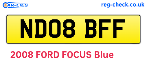 ND08BFF are the vehicle registration plates.