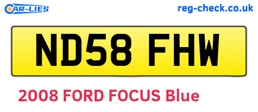 ND58FHW are the vehicle registration plates.