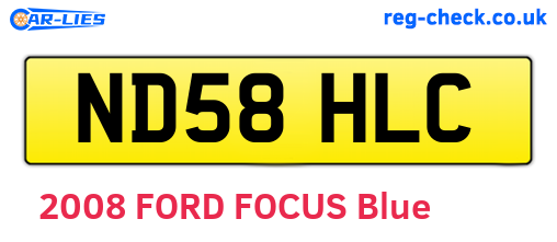 ND58HLC are the vehicle registration plates.