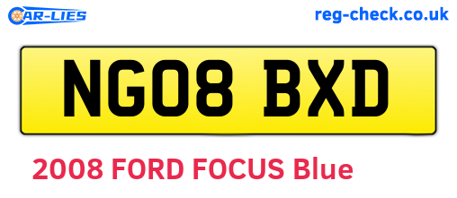 NG08BXD are the vehicle registration plates.