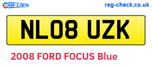NL08UZK are the vehicle registration plates.