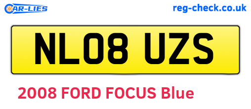 NL08UZS are the vehicle registration plates.