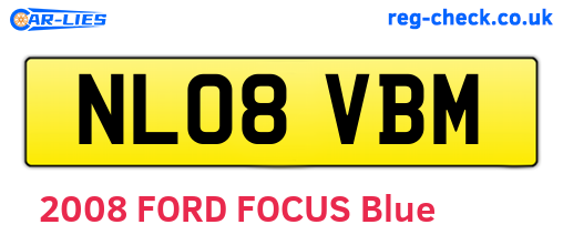 NL08VBM are the vehicle registration plates.