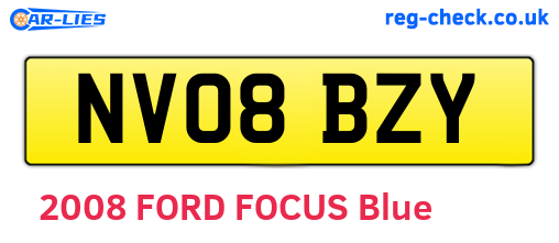 NV08BZY are the vehicle registration plates.