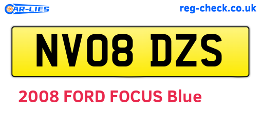 NV08DZS are the vehicle registration plates.