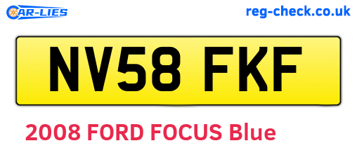 NV58FKF are the vehicle registration plates.