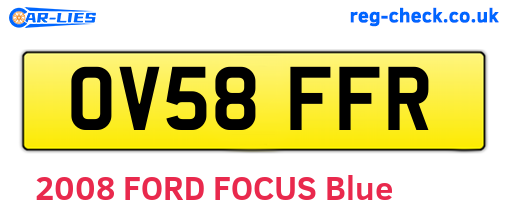 OV58FFR are the vehicle registration plates.