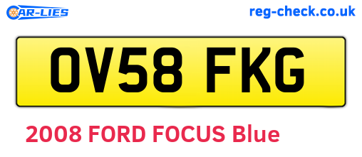 OV58FKG are the vehicle registration plates.