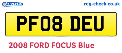 PF08DEU are the vehicle registration plates.