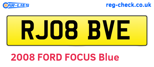 RJ08BVE are the vehicle registration plates.