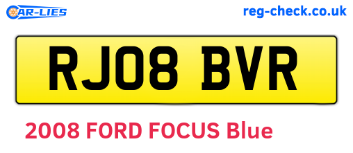 RJ08BVR are the vehicle registration plates.