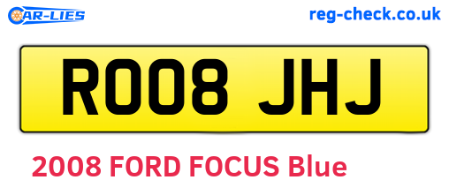 RO08JHJ are the vehicle registration plates.