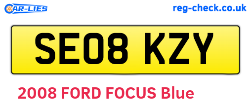 SE08KZY are the vehicle registration plates.
