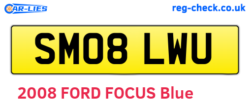 SM08LWU are the vehicle registration plates.