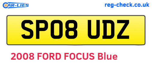 SP08UDZ are the vehicle registration plates.