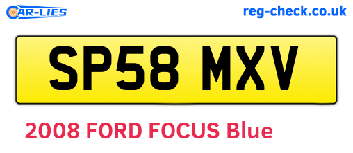 SP58MXV are the vehicle registration plates.