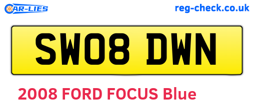 SW08DWN are the vehicle registration plates.