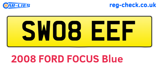 SW08EEF are the vehicle registration plates.