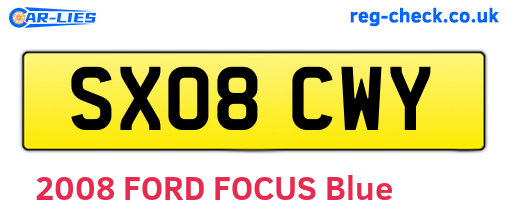 SX08CWY are the vehicle registration plates.