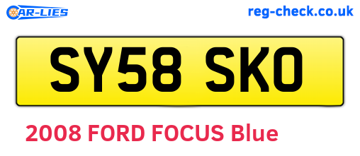 SY58SKO are the vehicle registration plates.
