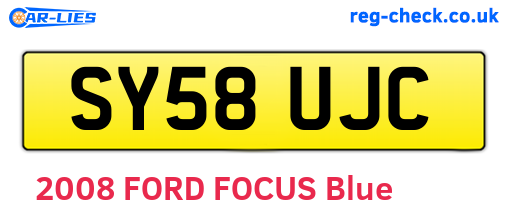 SY58UJC are the vehicle registration plates.