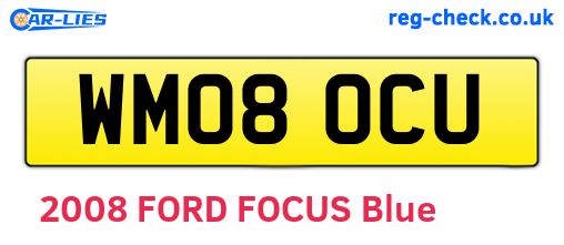 WM08OCU are the vehicle registration plates.