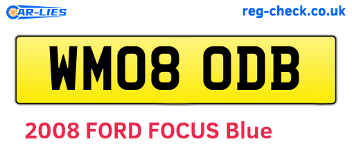 WM08ODB are the vehicle registration plates.