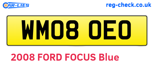WM08OEO are the vehicle registration plates.