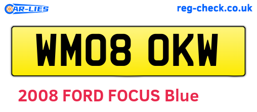 WM08OKW are the vehicle registration plates.