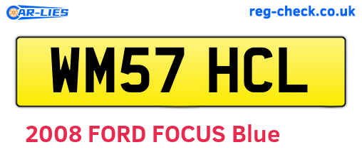 WM57HCL are the vehicle registration plates.