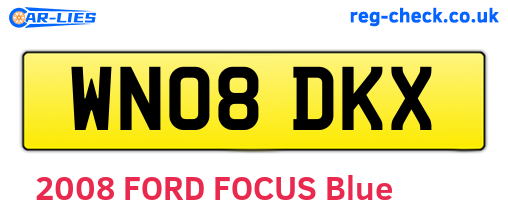 WN08DKX are the vehicle registration plates.