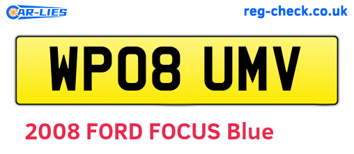 WP08UMV are the vehicle registration plates.