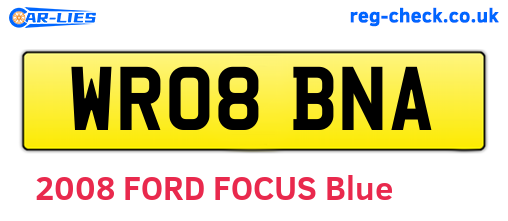 WR08BNA are the vehicle registration plates.