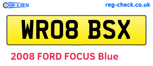 WR08BSX are the vehicle registration plates.