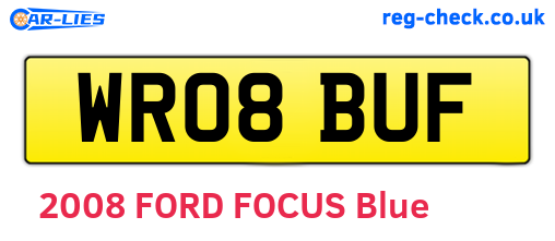 WR08BUF are the vehicle registration plates.