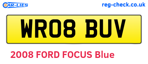 WR08BUV are the vehicle registration plates.