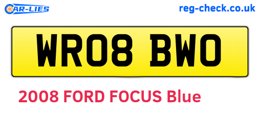 WR08BWO are the vehicle registration plates.
