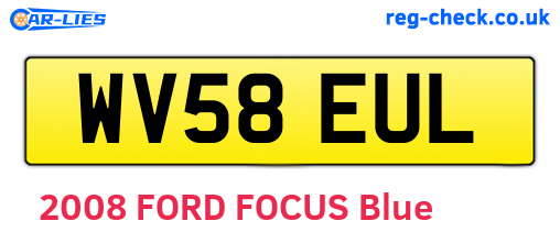 WV58EUL are the vehicle registration plates.