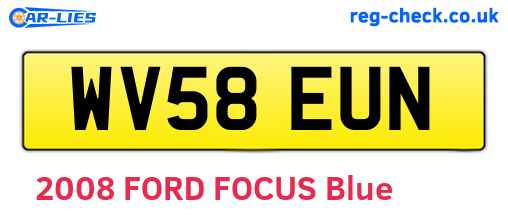 WV58EUN are the vehicle registration plates.