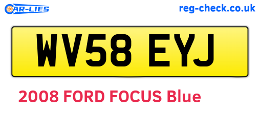WV58EYJ are the vehicle registration plates.