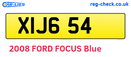 XIJ654 are the vehicle registration plates.