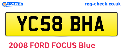 YC58BHA are the vehicle registration plates.
