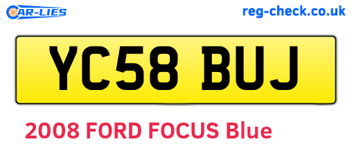 YC58BUJ are the vehicle registration plates.